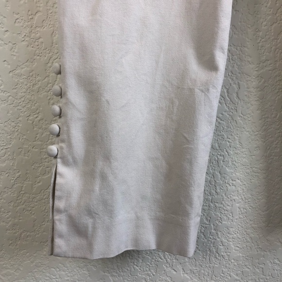 Tibi Flat Front Covered Button Side Slit Pedal Pusher Cropped Pants - Picture 2 of 7